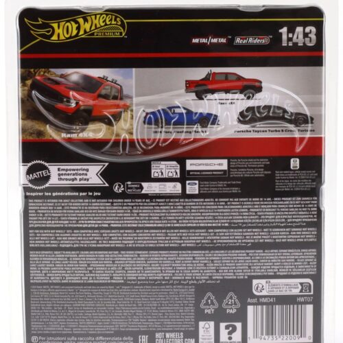 1:43 Hot Wheels Premium 2024 Real Riders Dodge Ram 4x4 Pickup red/ black