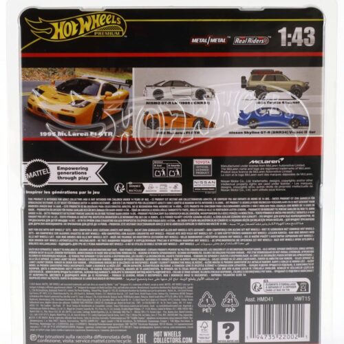 1:43 Hot Wheels Premium 2024 Real Riders HWT15 - 1995 McLaren F1 GTR orange