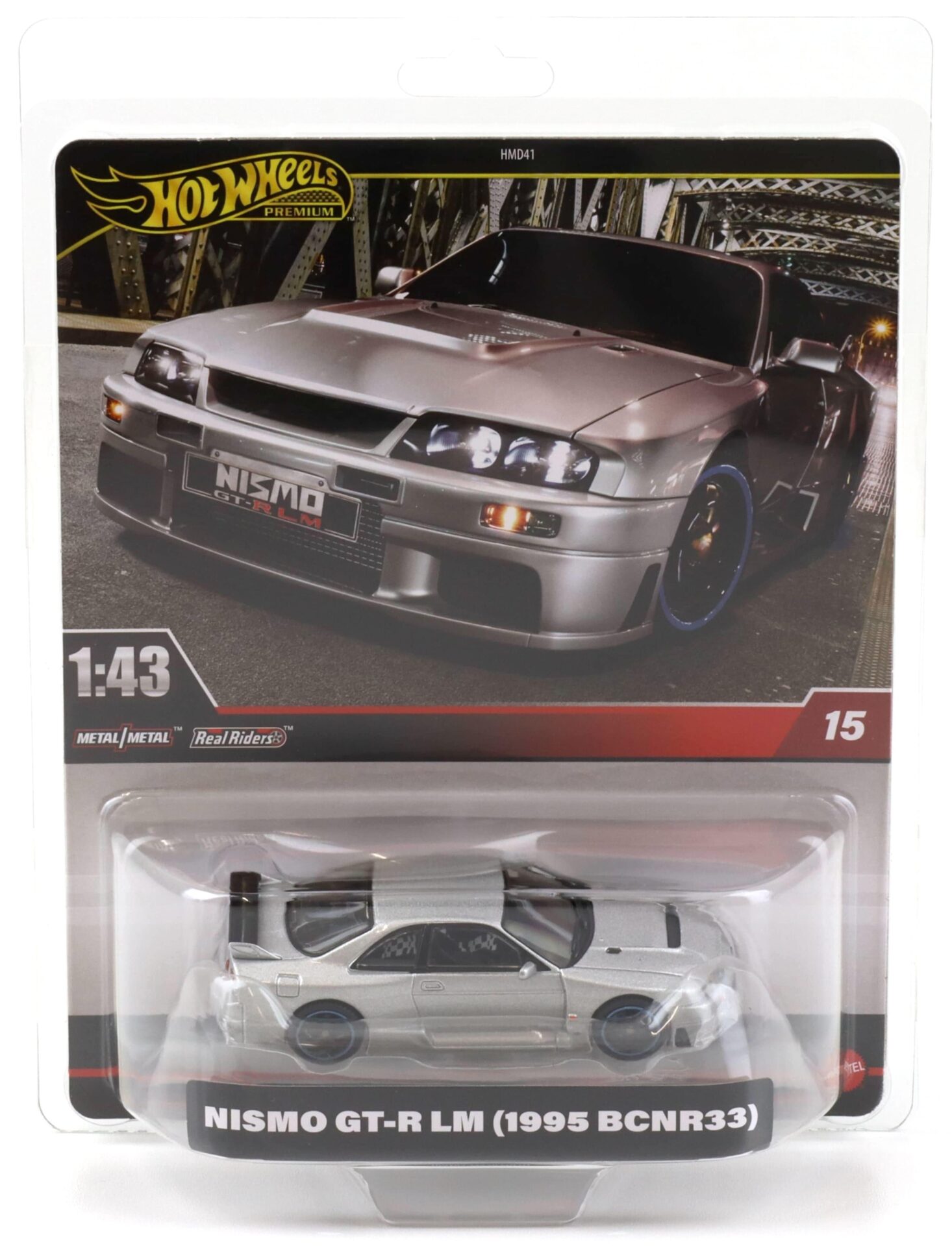 ID 95537 orig.jpg 1:43 Hot Wheels Premium 2024 Real Riders HWT02 Nissan GT-R LM 1995 BCNR33 silver