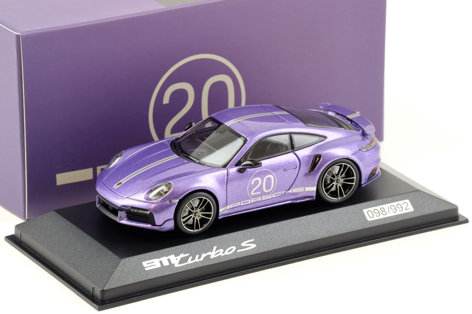 1:43 Minichamps Porsche 911 (992) Turbo S China 20th Anniversary violet blue WAP DEALER