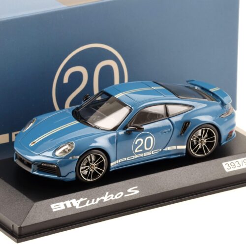 1:43 Minichamps Porsche 911 (992) Turbo S China 20th Anniversary Oslo blue WAP DEALER