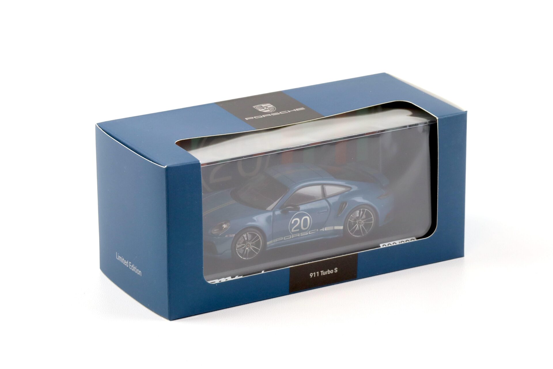 1:43 Minichamps Porsche 911 (992) Turbo S China 20th Anniversary Oslo blue WAP DEALER
