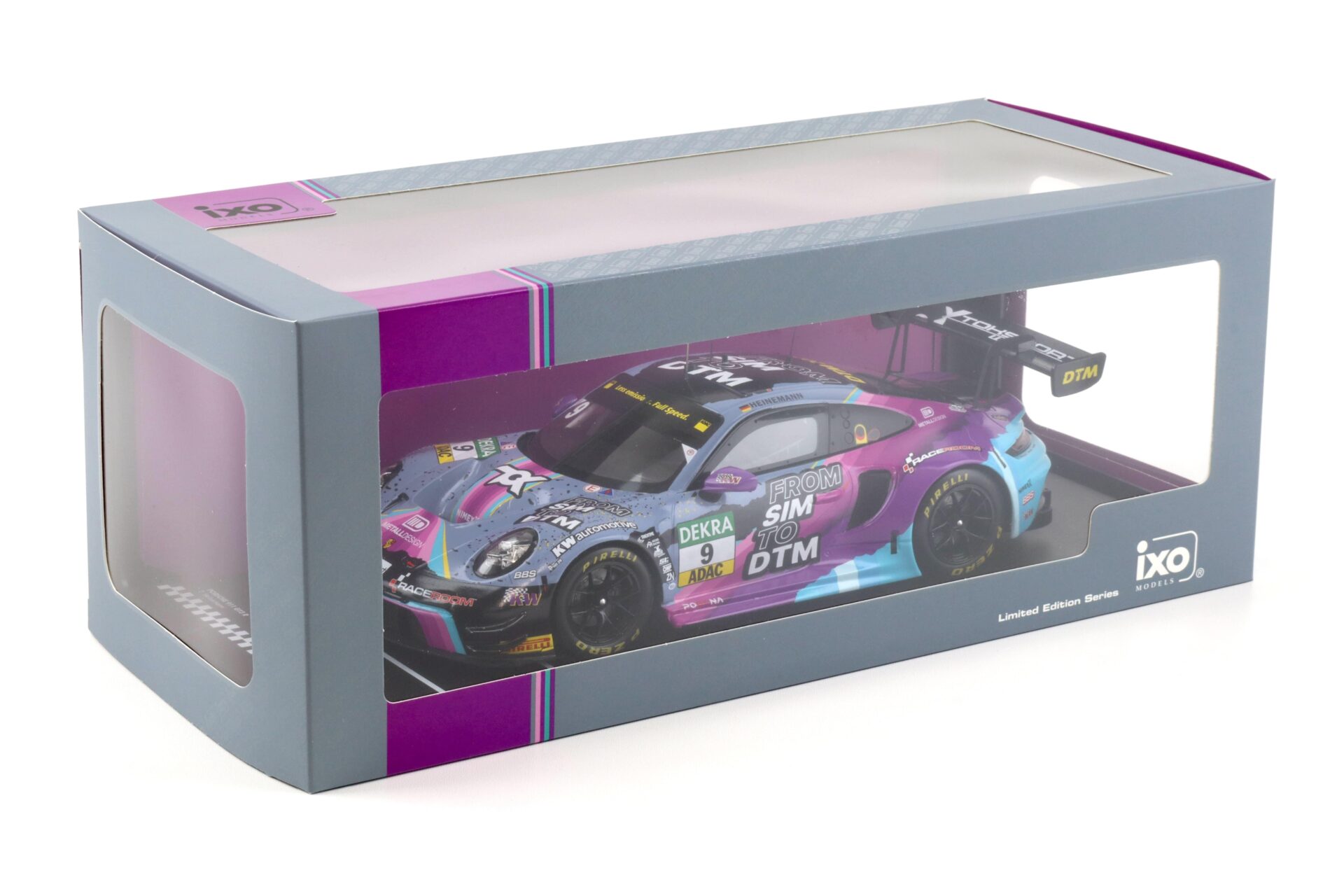 1:18 IXO Porsche 911 992 GT3 R #9 DTM 2023 Tim Heinemann From Sim to DTM