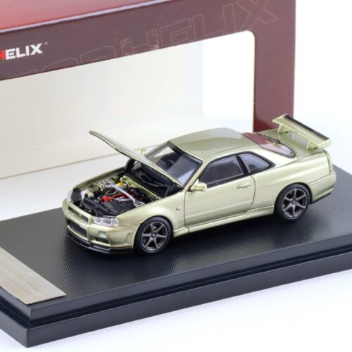 1:64 Motorhelix Nissan Skyline GT-R R34 V Spec II Millenium Jade M63405