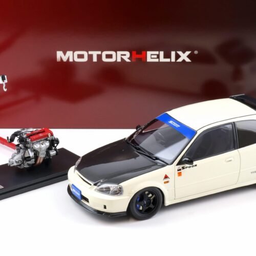 1:18 Motorhelix Honda Civic Type R (EK9) SPOON Championship white + engine M85015