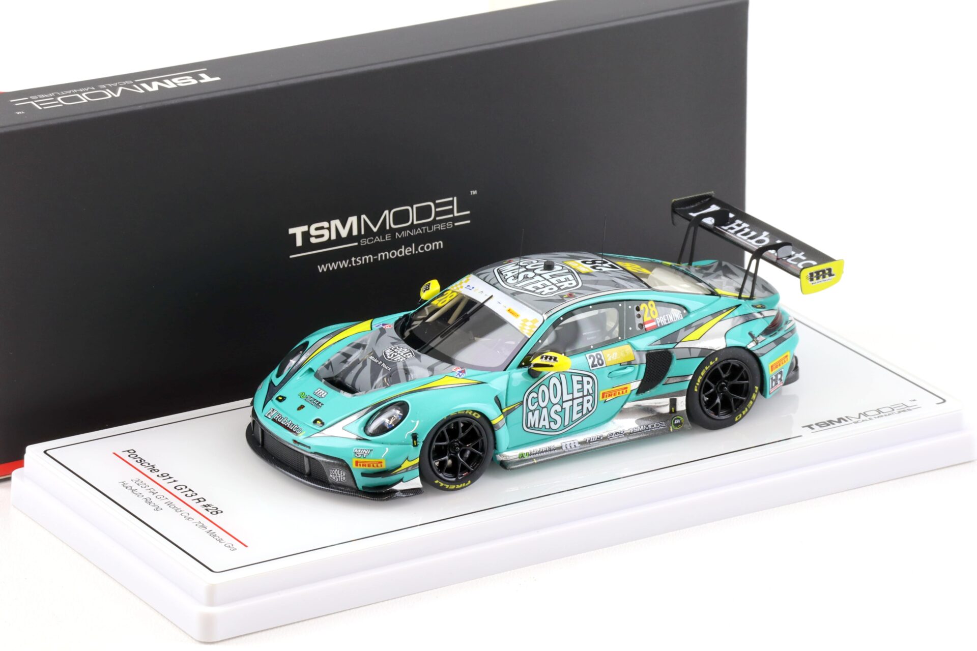 1:43 TSM Model Porsche 911 992 GT3 R #28 FIA GT 2023 World Cup HubAuto Racing