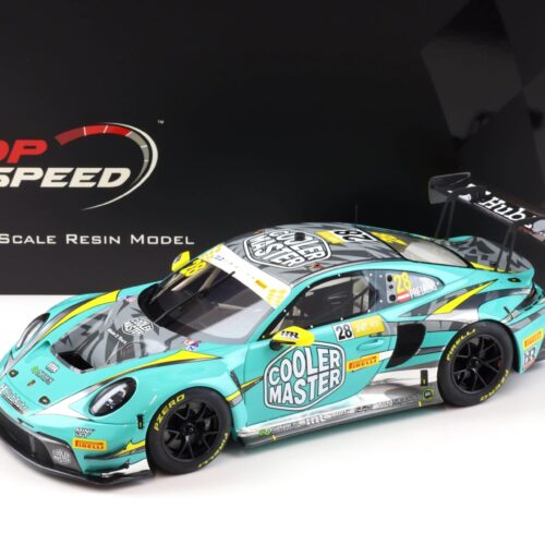 1:18 Top Speed Porsche 911 992 GT3 R #28 FIA GT 2023 World Cup HubAuto Racing