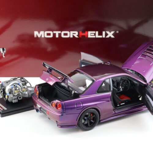 1:18 Motorhelix Nissan Skyline GT-R R34 Nismo CRS Midnight purple III M83410