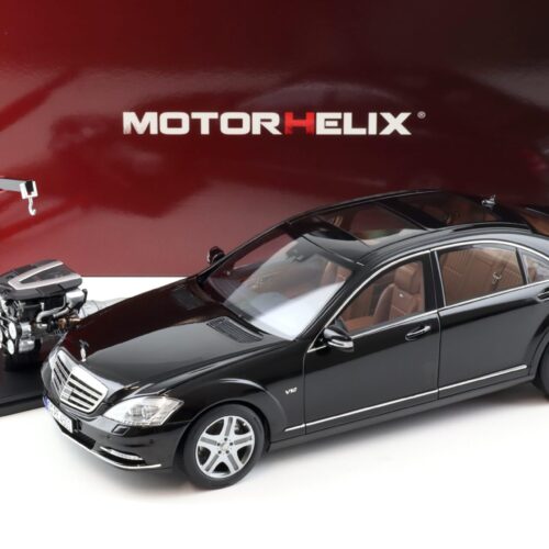 1:18 Motorhelix Mercedes S-Class S600L W221 Limousine Obsidian black + engine M82202