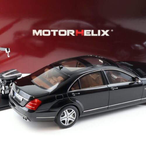 1:18 Motorhelix Mercedes S-Class S600L W221 Limousine Obsidian black + engine M82202