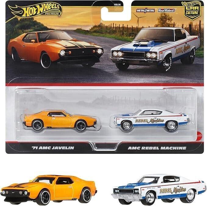 1:64 Hot Wheels 2025 Premium 2-Pack AMC Javelin + AMC Rebel Machine 979Q