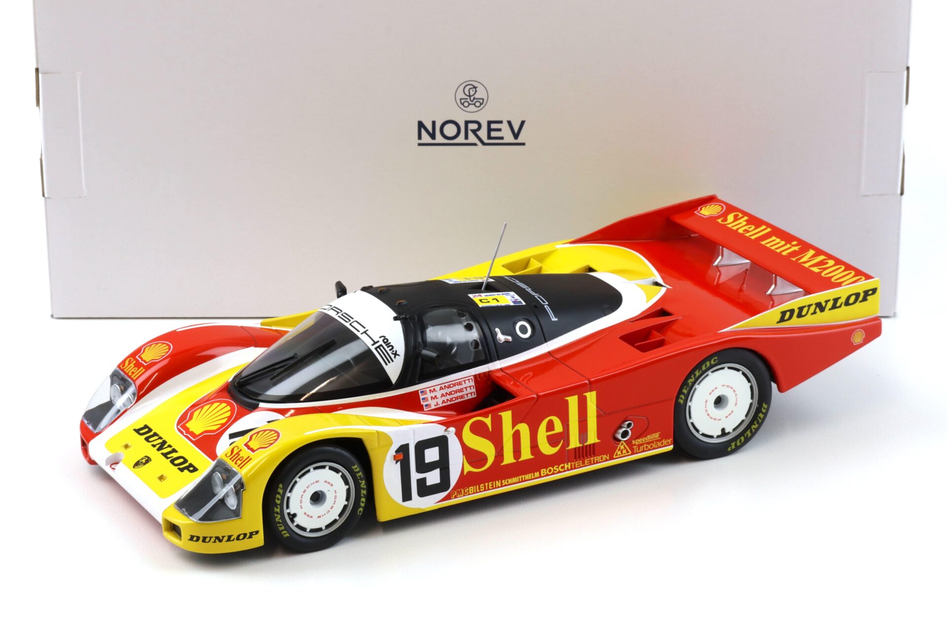 1:18 Norev Porsche 962 France 24h 1988 SHELL #19 Andretti - Limited 1000 pcs.