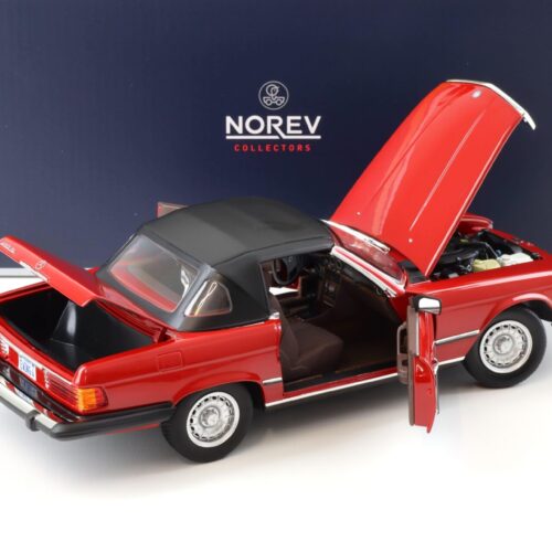 1:18 Norev Mercedes 450SL R107 Cabriolet US Version DALLAS red