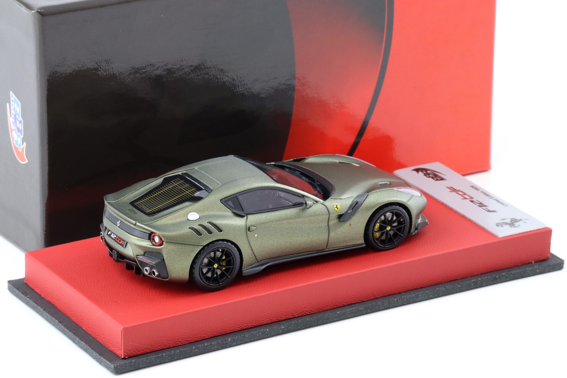 1:43 BBR Ferrari F12 TDF Verde Masoni matt / red Base - Limited 20 pcs.