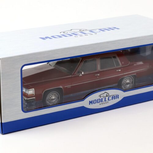 1:18 MCG 1982 Cadillac Fleetwood Brougham dark red metallic