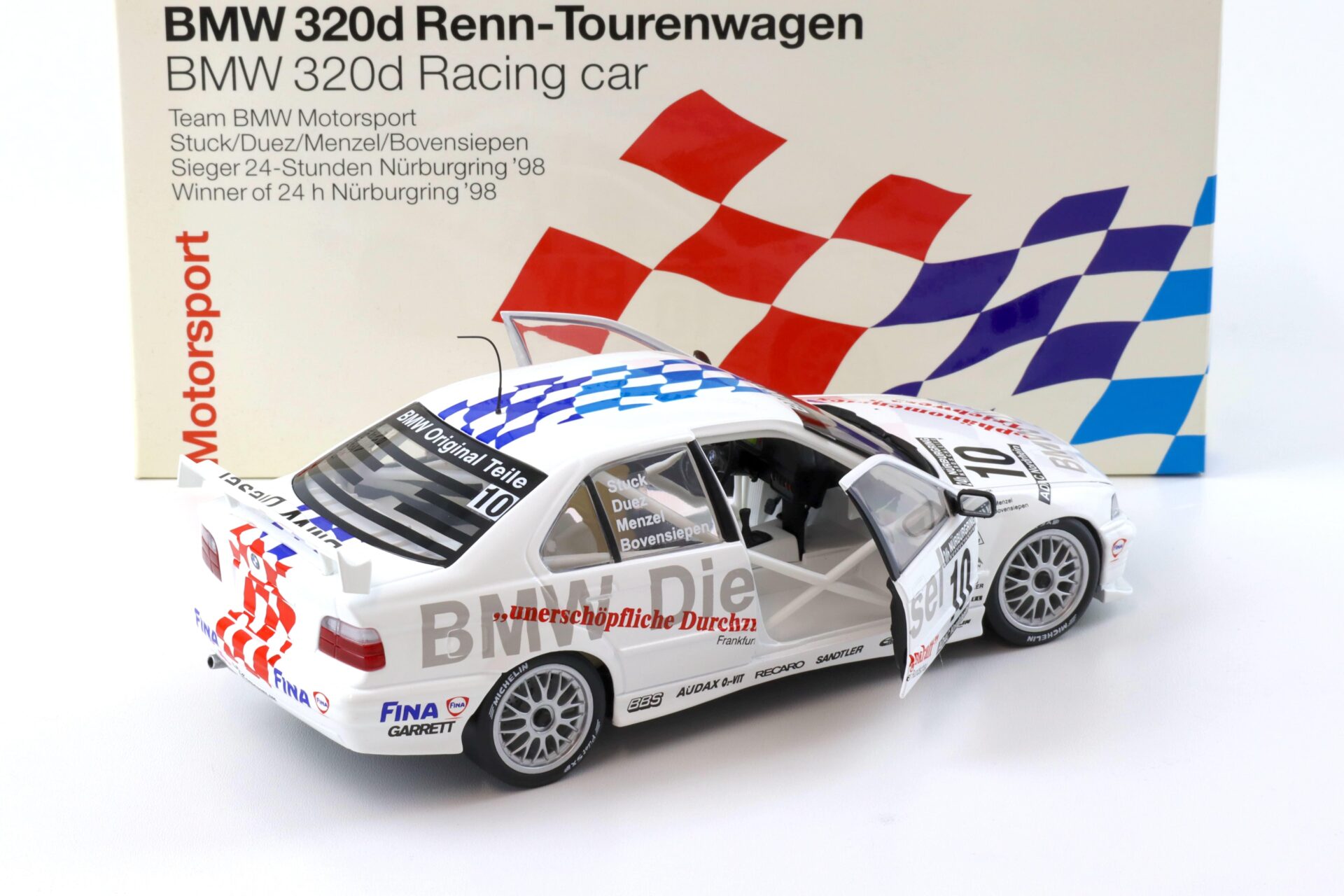 1:18 UT Models BMW 320d E36 Stuck/Duez 24h Nürburgring #10 DEALER VERSION