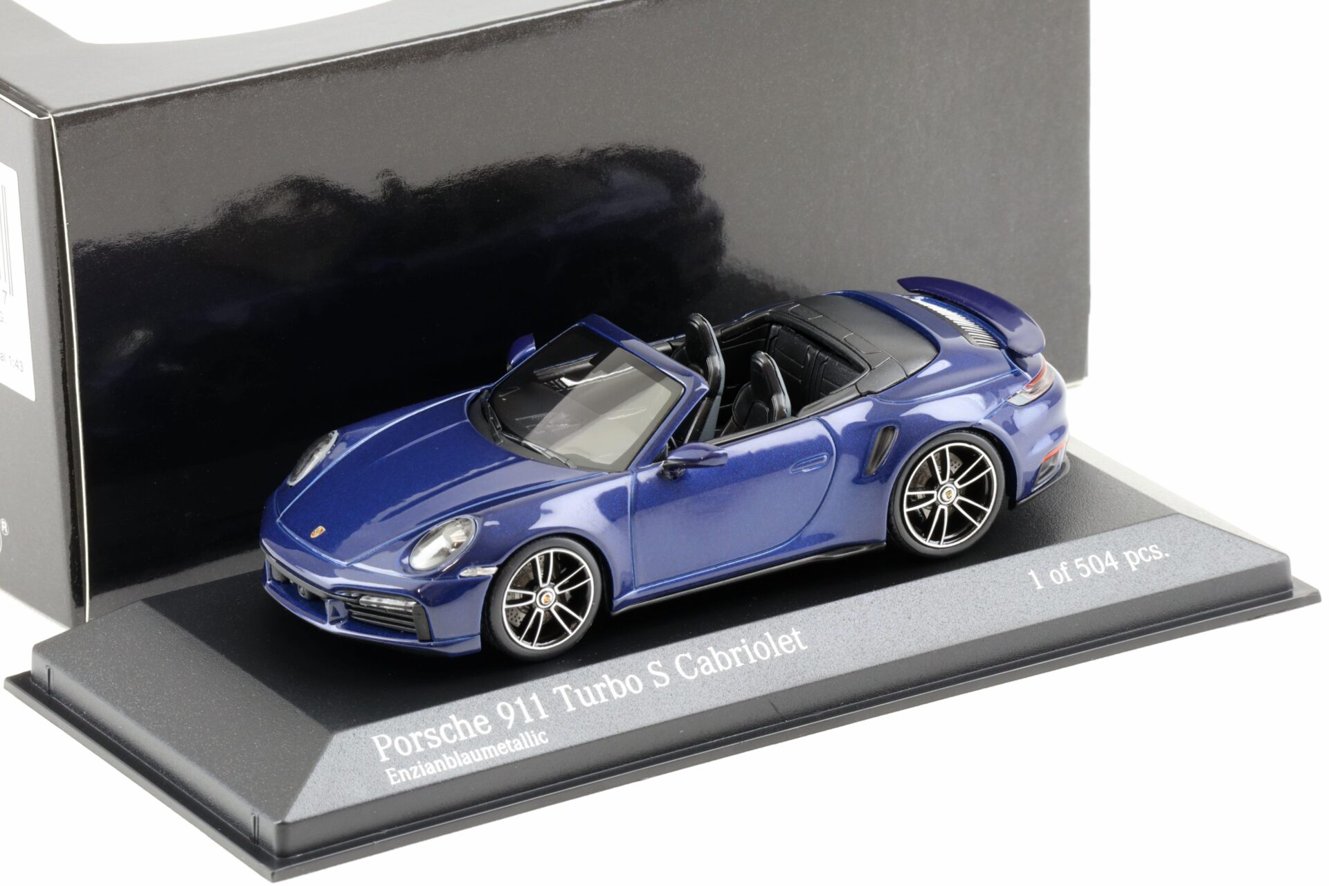 1:43 Minichamps Porsche 911 992 Turbo S Cabriolet 2020 Enzian blue metallic