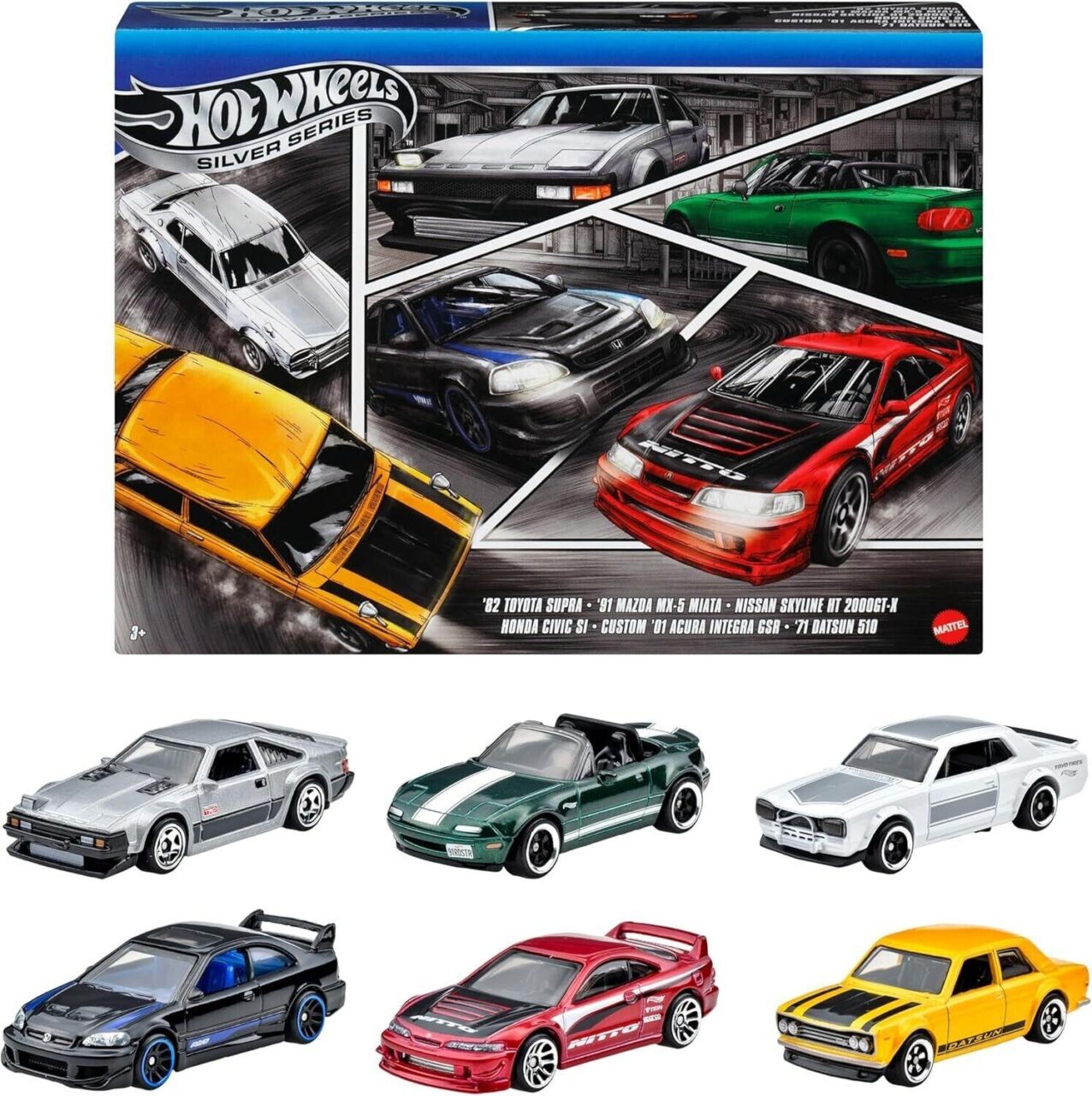 1:64 Hot Wheels 2025 Streets of Japan Deluxe box 6-pack JBY77 Toyota, Nissan, Honda