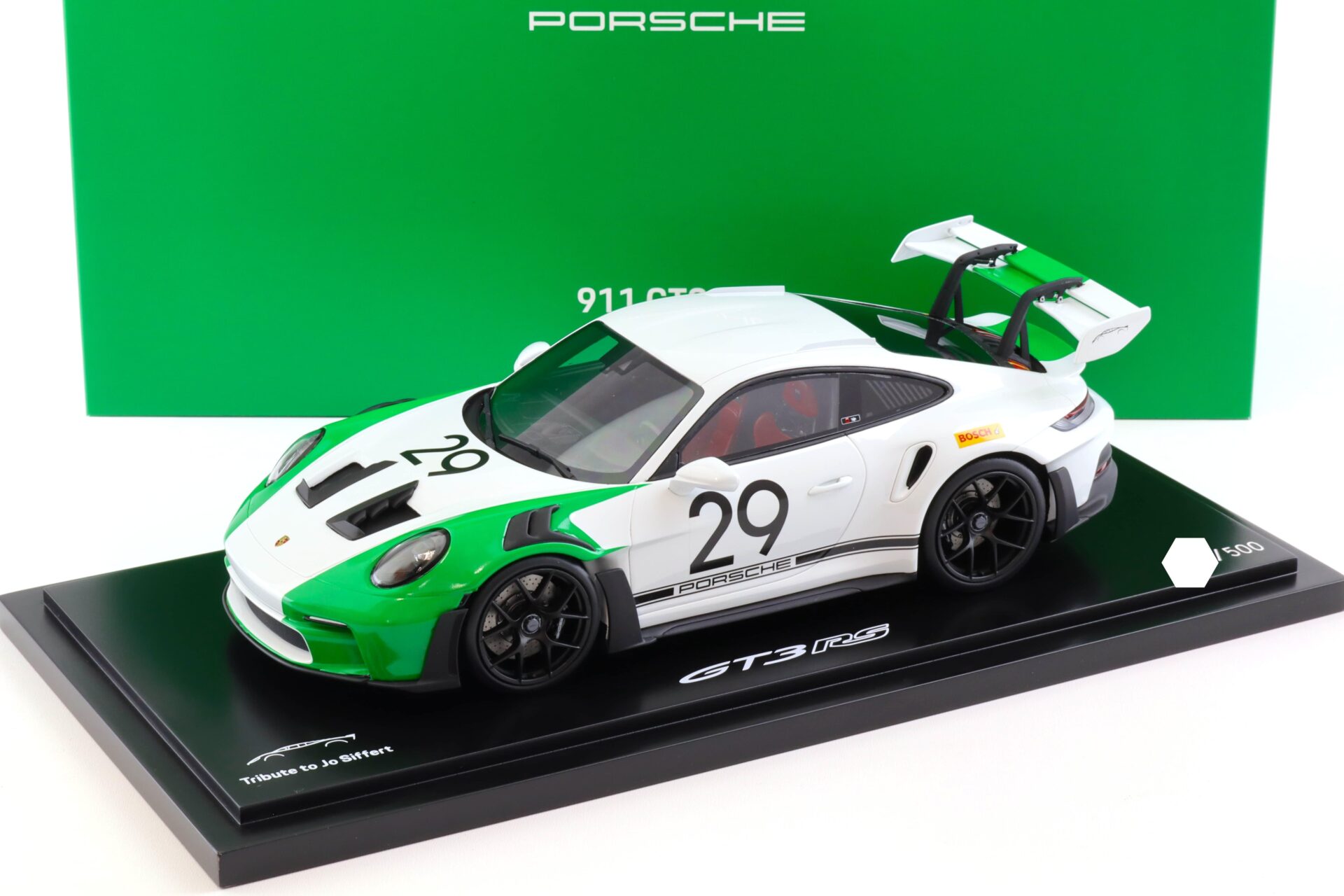 1:18 Spark Porsche 911 992 GT3 RS #29 Tribute Jo Siffert white/ green WAP DEALER