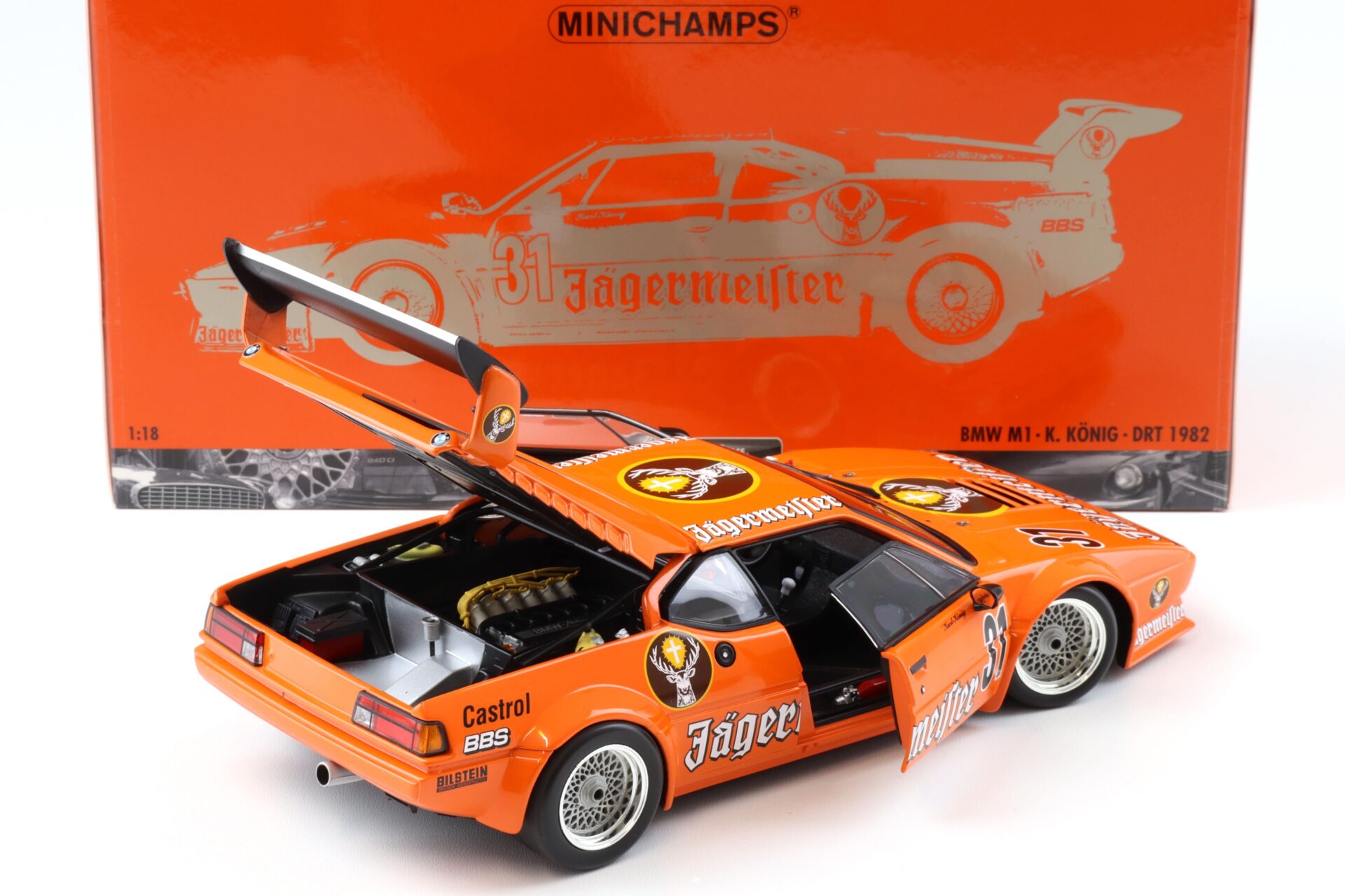 1:18 Minichamps BMW M1 DRT 1982 JÄGERMEISTER K.König #31 orange