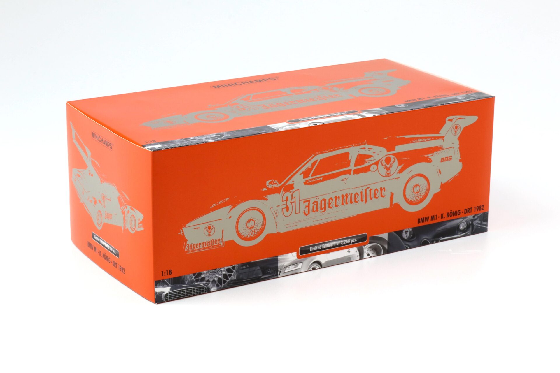 1:18 Minichamps BMW M1 DRT 1982 JÄGERMEISTER K.König #31 orange