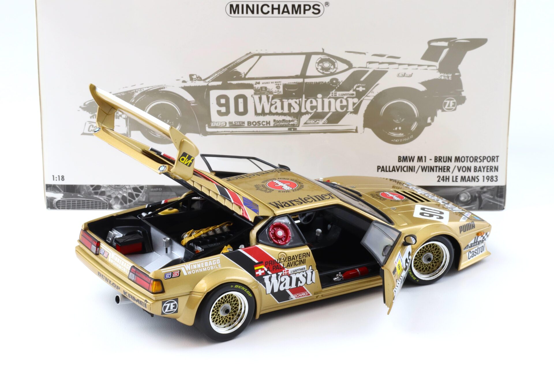 1:18 Minichamps BMW M1 Brun Motorsport #90 Warsteiner 24h Le Mans 1983 Pallavicini