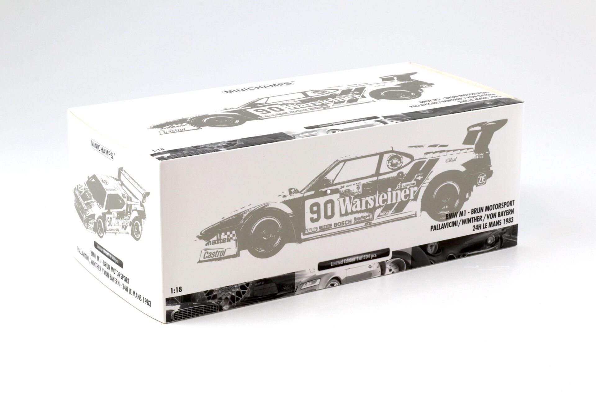 1:18 Minichamps BMW M1 Brun Motorsport #90 Warsteiner 24h Le Mans 1983 Pallavicini