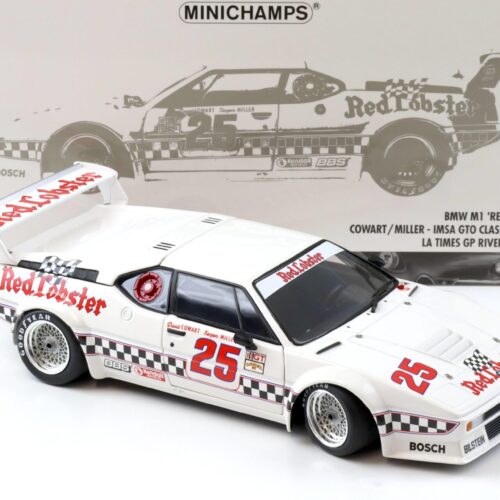 1:18 Minichamps BMW M1 Red Lobster Miller/ Cowart LA Times GP Riverside 1981