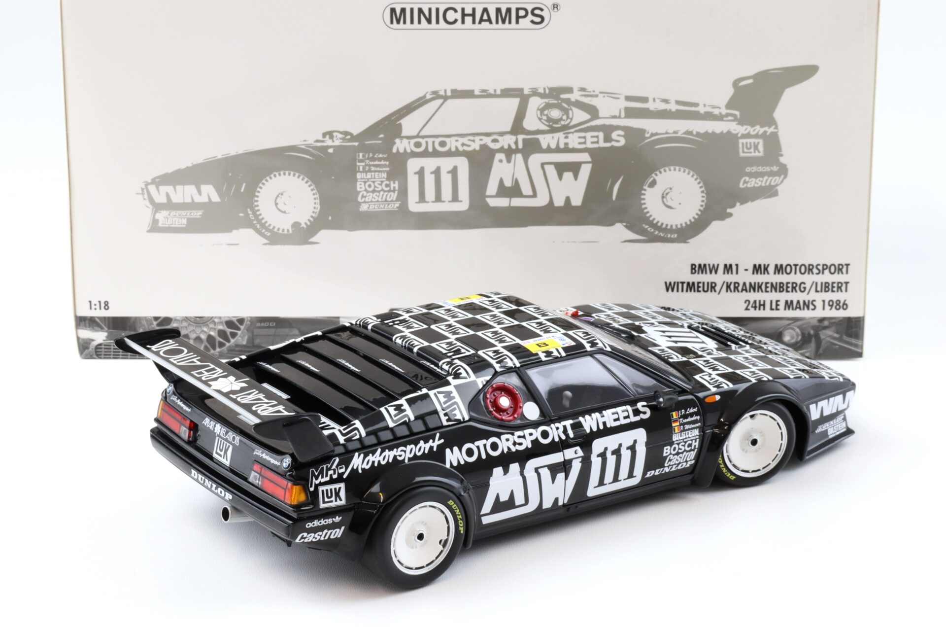 1:18 Minichamps BMW M1 MK Motorsport 24h Le Mans 1986 #111 Witmeuer/ Libert