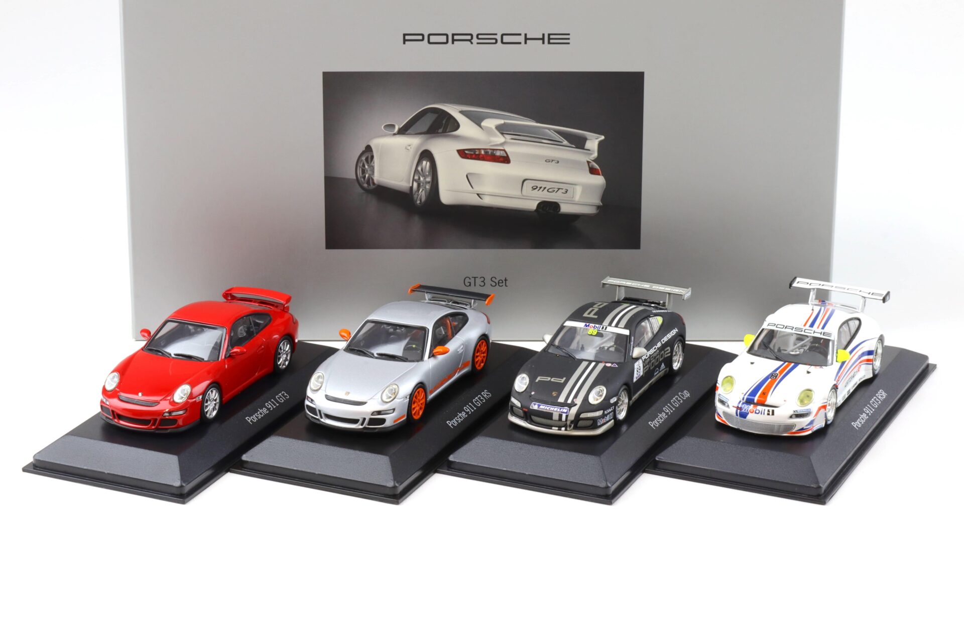 ID 97556 orig.jpg 1:43 Minichamps Porsche 911 997 GT3 SET 4 pcs. RS, CUP, RSR WAP DEALER
