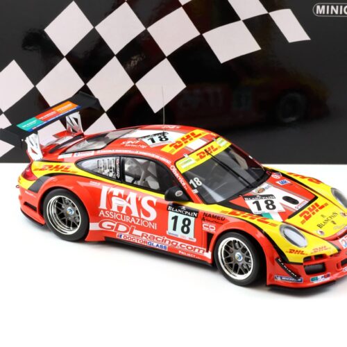 1:18 Minichamps Porsche 911 997 GT3 R De Lorenzi Racing 24h Spa 2011 DHL ITA´s #18