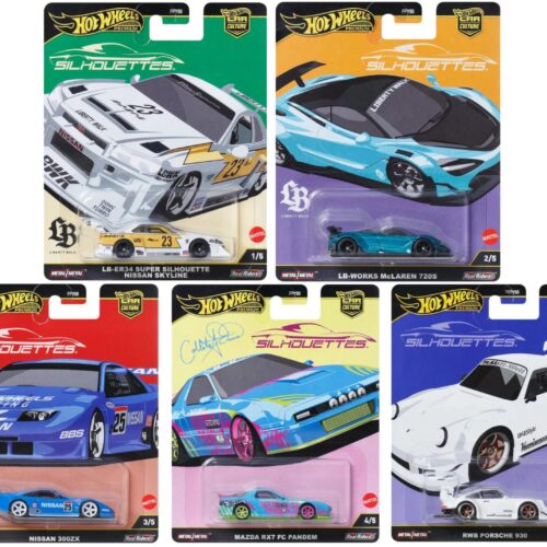 1:64 Hot Wheels Silhouettes 2025 Car Culture Premium Pack 5 pcs. 976G RWB, Nissan, Mazda