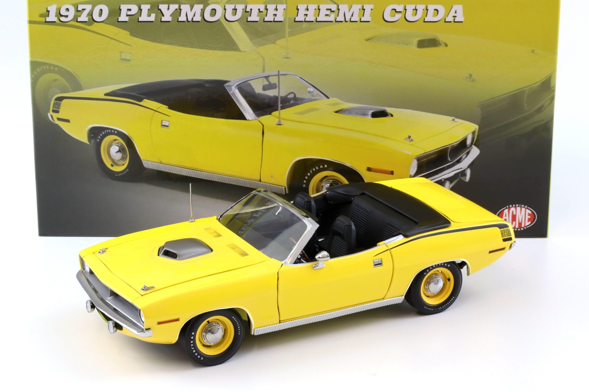 ID 97817 orig 1.jpg 1:18 ACME 1970 Plymouth Hemi Cuda Convertible yellow/ black