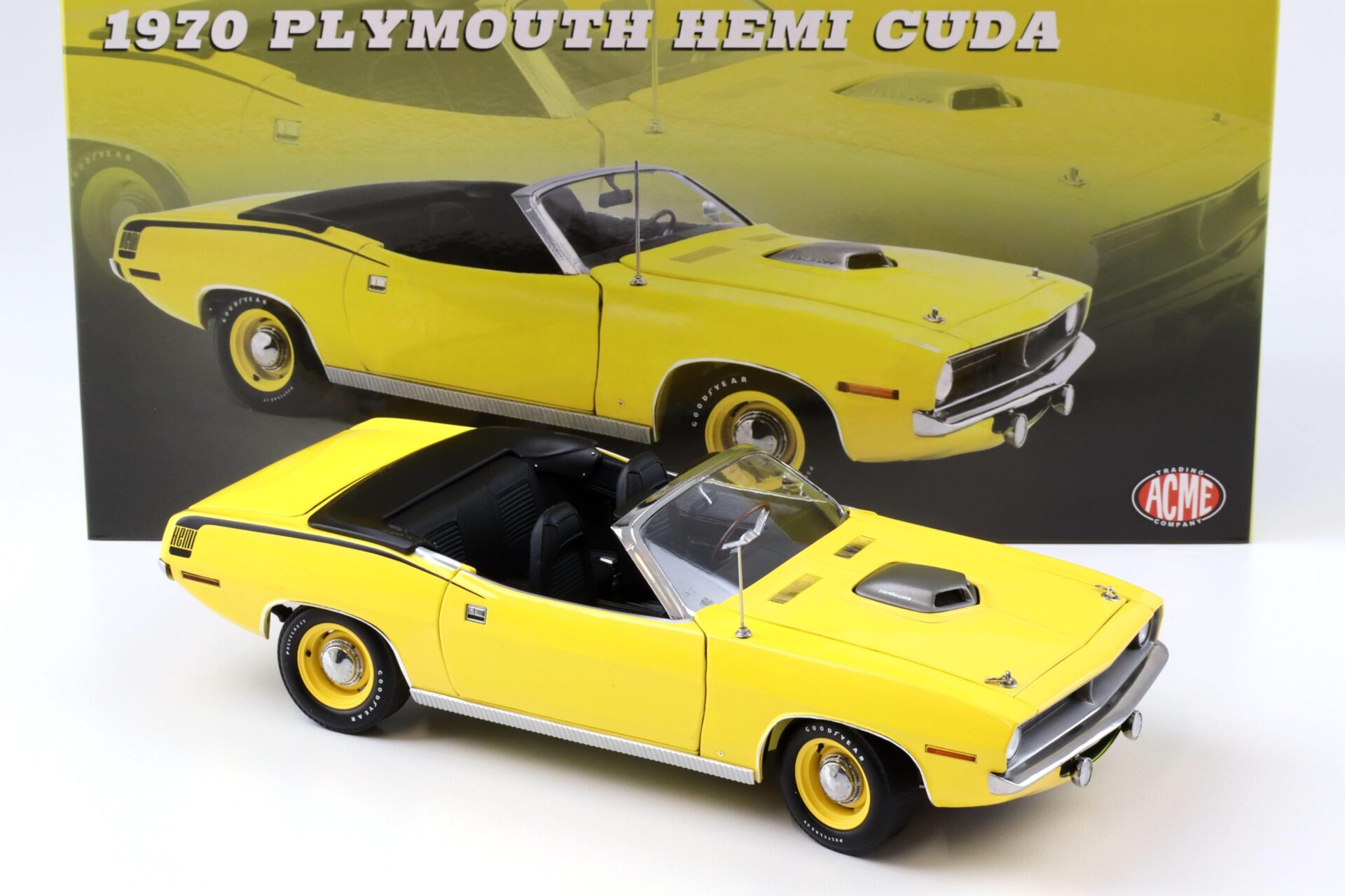 1:18 ACME 1970 Plymouth Hemi Cuda Convertible yellow/ black