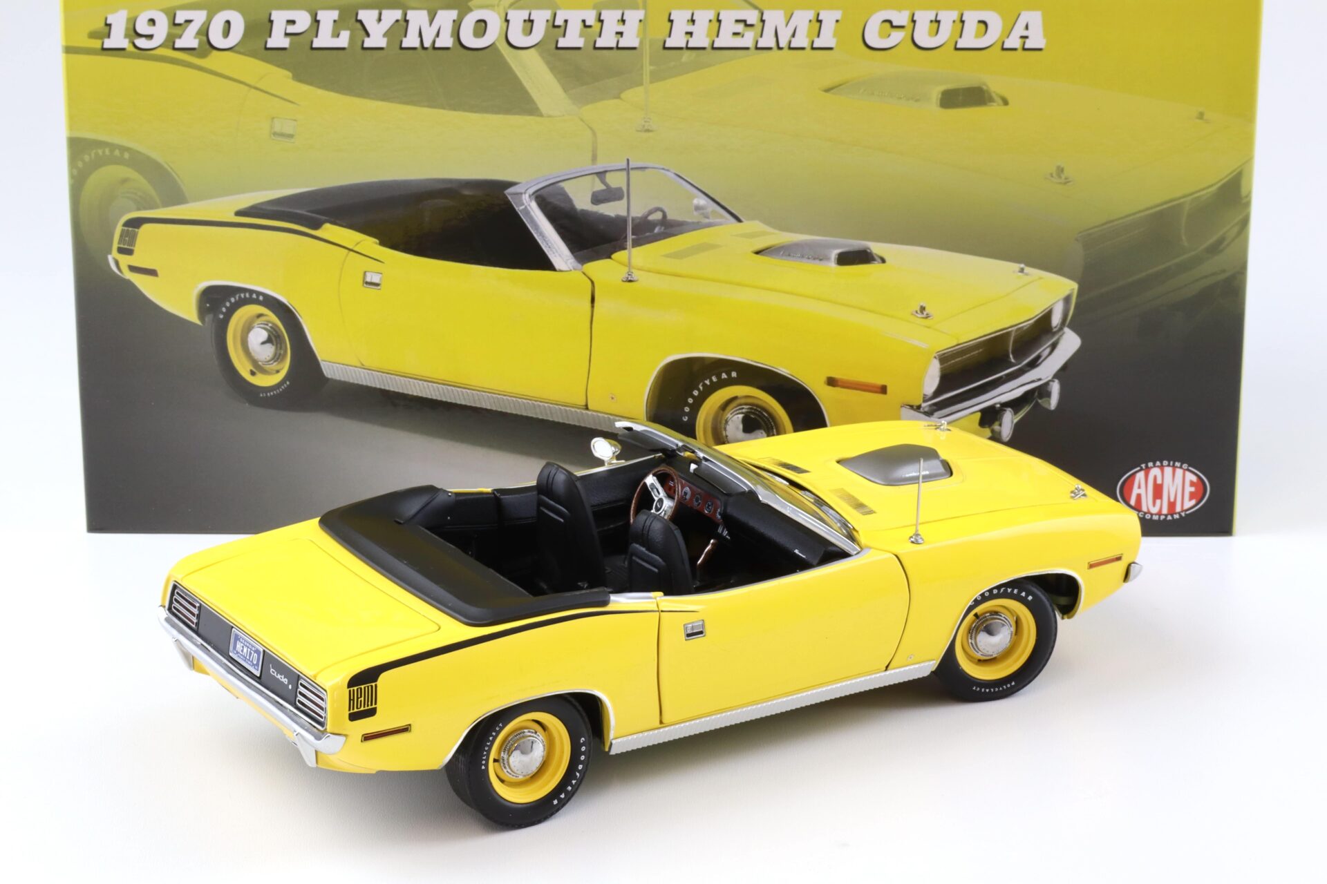 1:18 ACME 1970 Plymouth Hemi Cuda Convertible yellow/ black