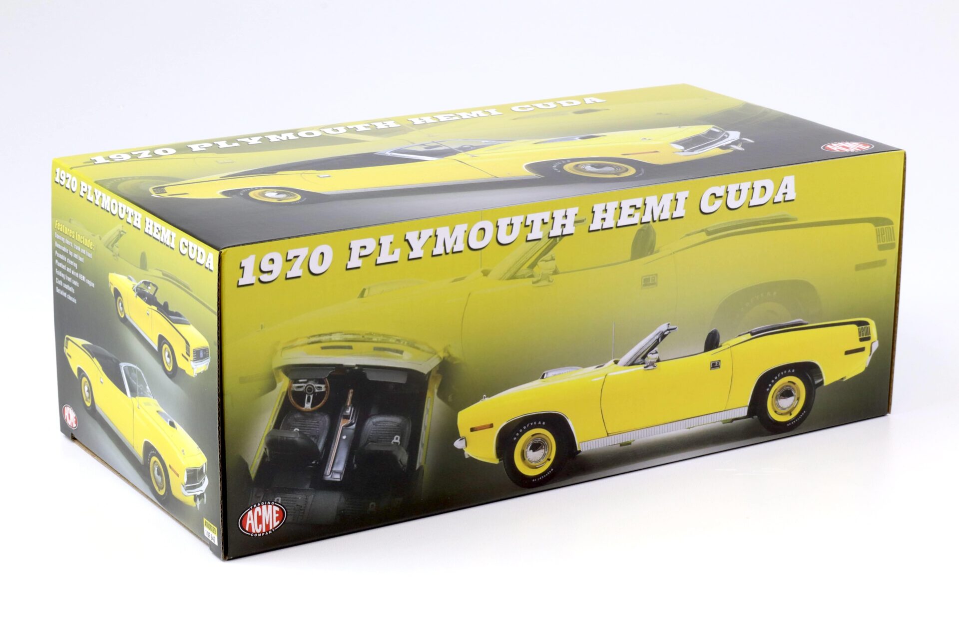 1:18 ACME 1970 Plymouth Hemi Cuda Convertible yellow/ black
