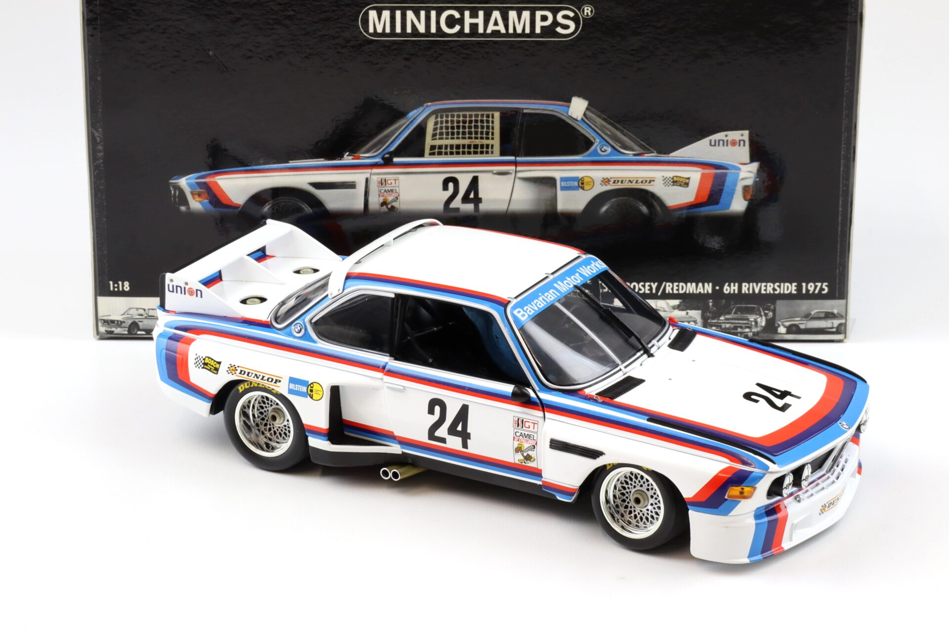 1:18 Minichamps BMW 3.5 CSL 6H Riverside 1975 S.Posey/ Redman #24