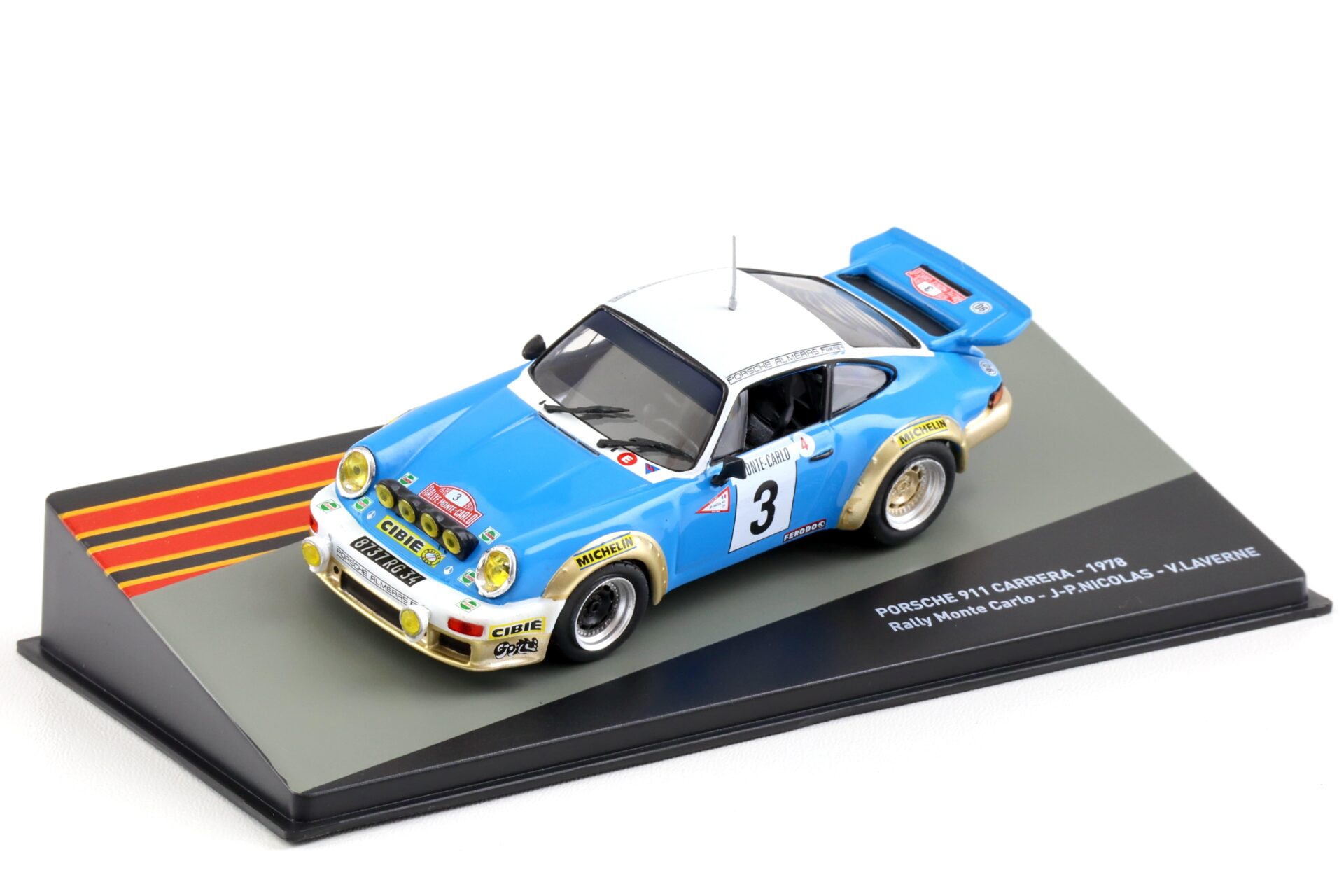 1:43 Altaya Porsche 911 Carrera 1978 Rally Monte Carlo #3 Nicolas/ Laverne