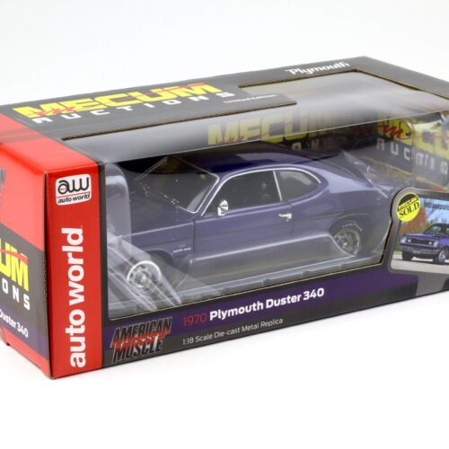 1:18 Auto World 1970 Plymouth Duster 340 Mecum Auction FC7 Inviolet