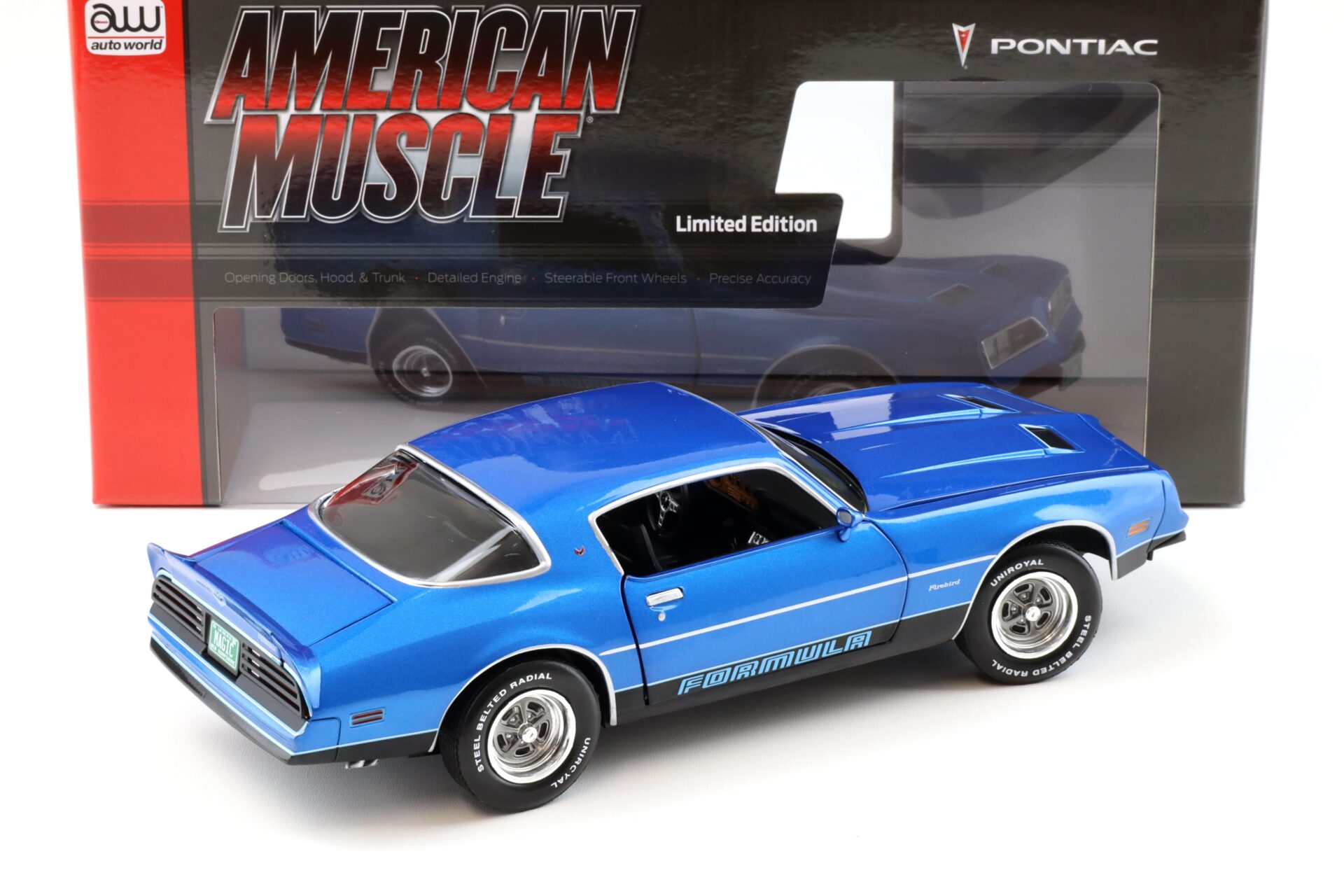 1:18 Auto World 1978 Pontiac Firebird Formula Martinique Blue metallic