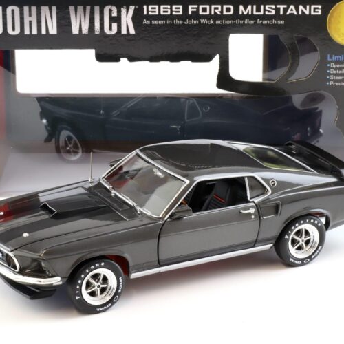 1:18 Auto World 1969 Ford Mustang Coupe John Wick Hitman grey metallic