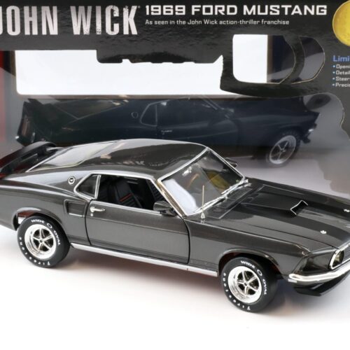 1:18 Auto World 1969 Ford Mustang Coupe John Wick Hitman grey metallic