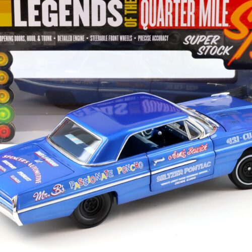 1:18 Auto World 1962 Pontiac Catalina Arnie Beswick Mr. Bs Passionate Poncho Ensign Blue
