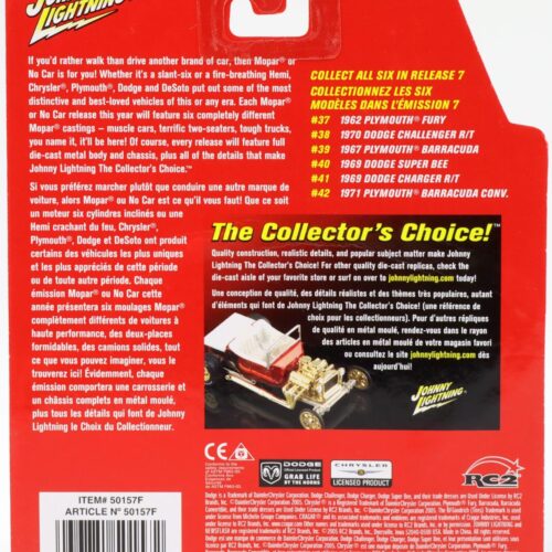 1:64 Johnny Lightning #37 MOPAR 1962 Plymouth Sport Fury red metallic