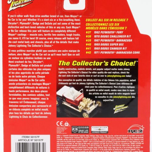 1:64 Johnny Lightning #39 MOPAR 1967 Plymouth Barracuda Cuda red/ white stripe