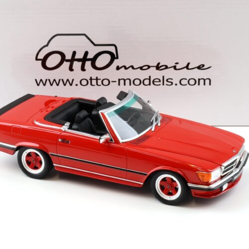 1:18 OTTO mobile OT962 Mercedes 500SL AMG R107 Convertible 1986 red