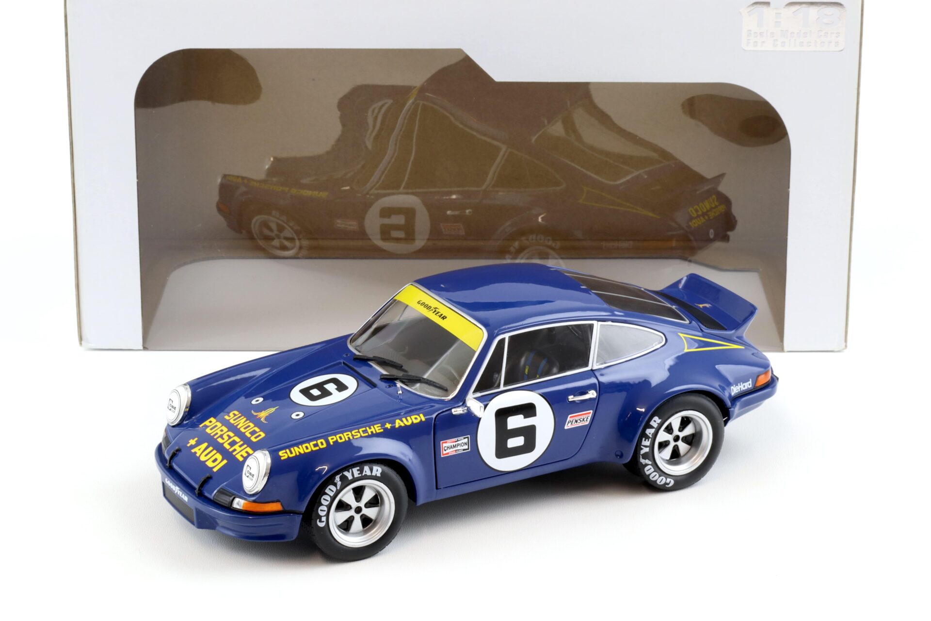 1:18 Solido Porsche 911 RSR 24h of Daytona 1973 #6 Sunoco blue