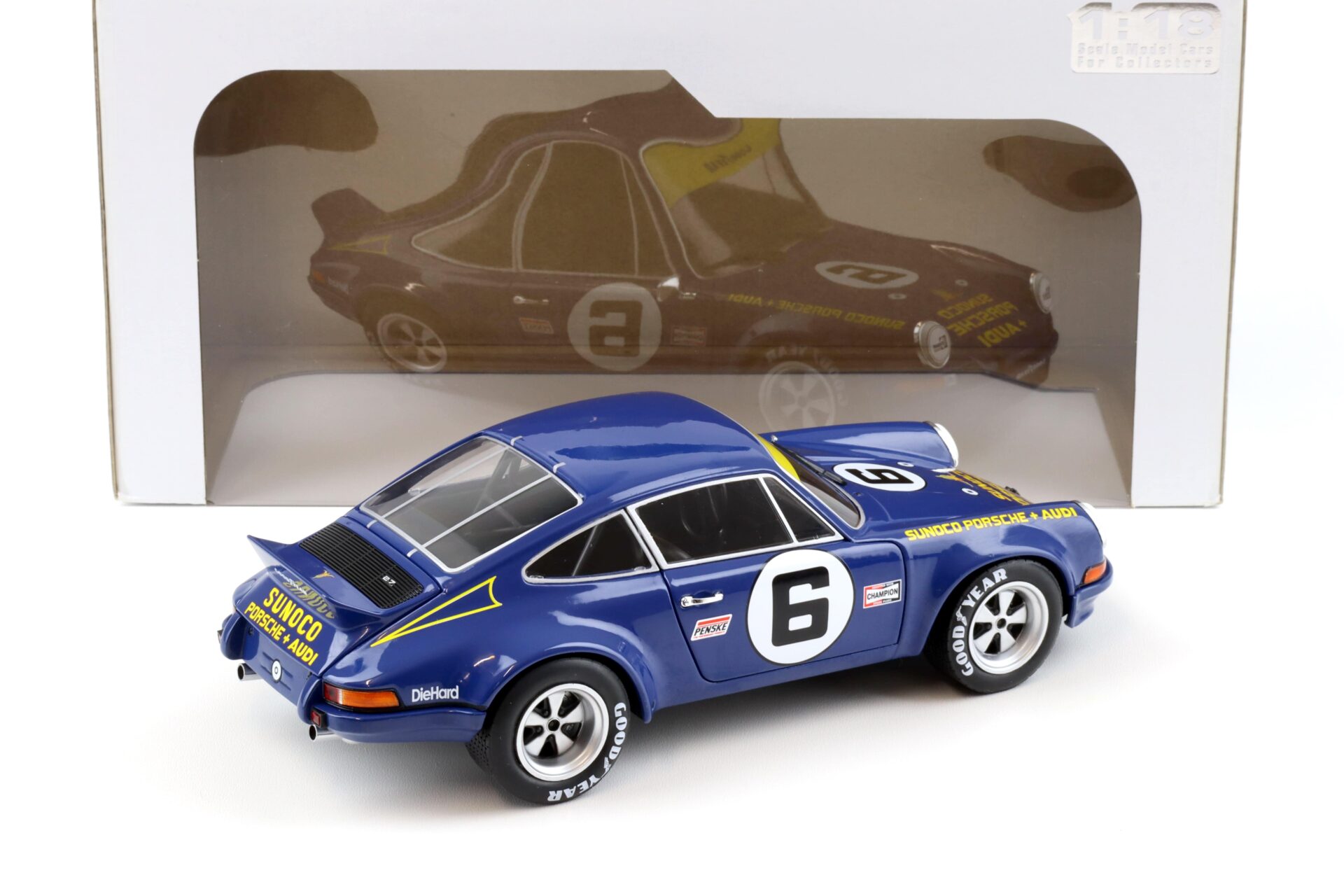 1:18 Solido Porsche 911 RSR 24h of Daytona 1973 #6 Sunoco blue