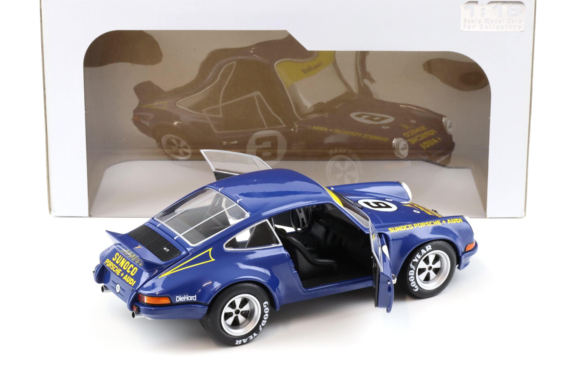 1:18 Solido Porsche 911 RSR 24h of Daytona 1973 #6 Sunoco blue
