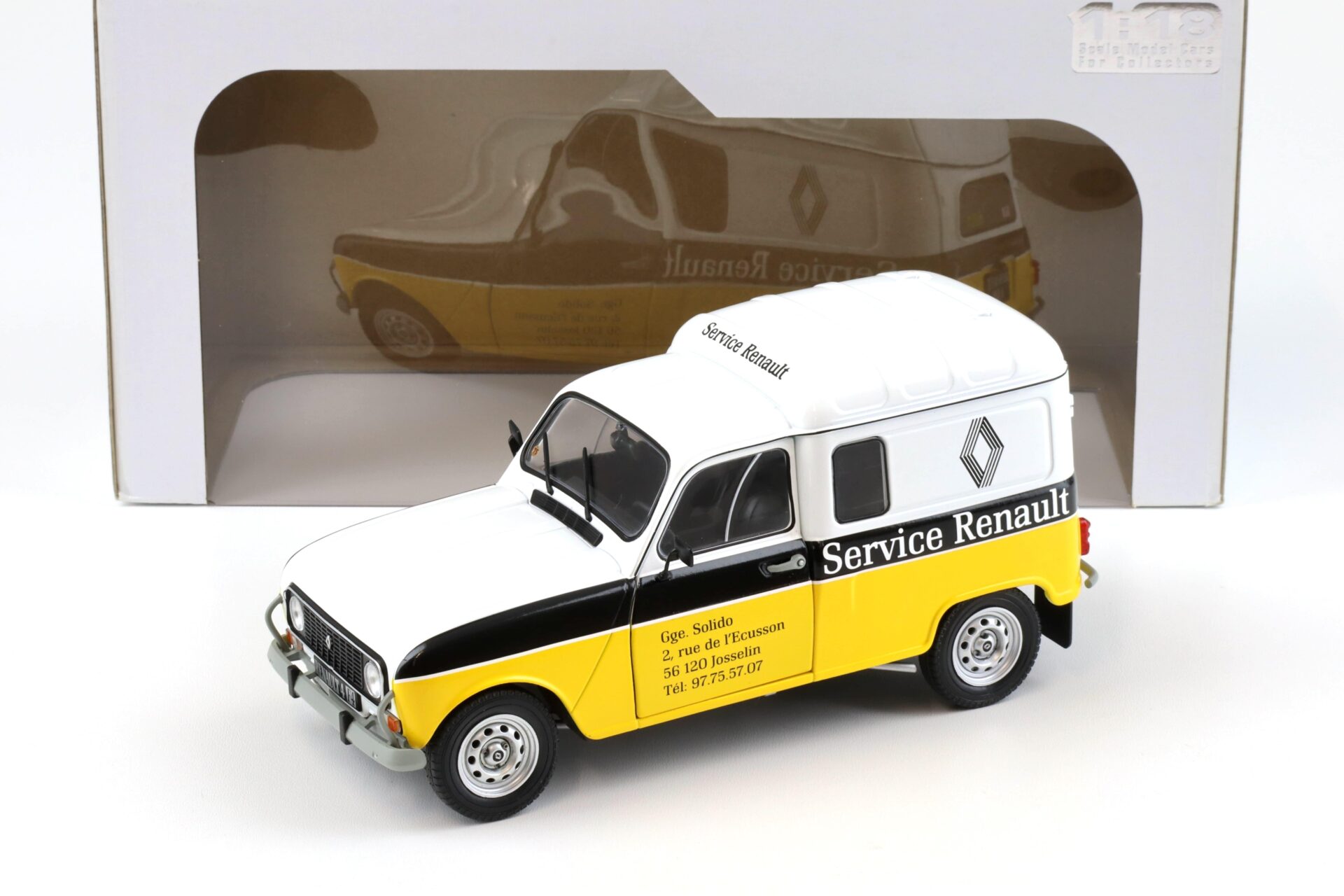 1:18 Solido Renault R4 4LF4 Service Renault white/ yellow